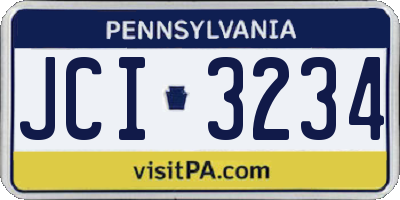 PA license plate JCI3234