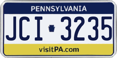 PA license plate JCI3235