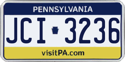 PA license plate JCI3236