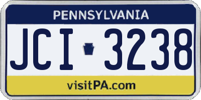PA license plate JCI3238