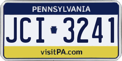 PA license plate JCI3241