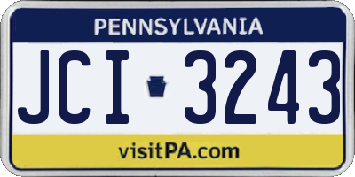 PA license plate JCI3243