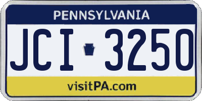 PA license plate JCI3250