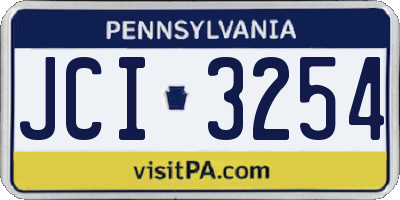 PA license plate JCI3254