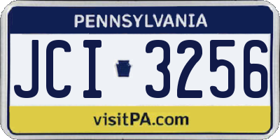 PA license plate JCI3256