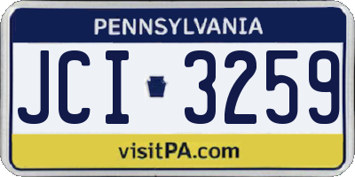PA license plate JCI3259
