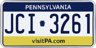 PA license plate JCI3261