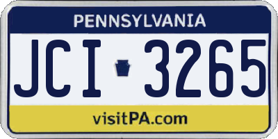 PA license plate JCI3265