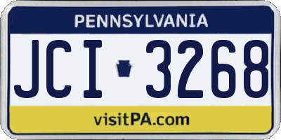 PA license plate JCI3268