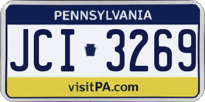PA license plate JCI3269