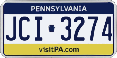 PA license plate JCI3274