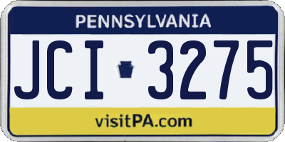 PA license plate JCI3275
