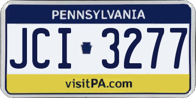 PA license plate JCI3277
