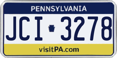 PA license plate JCI3278