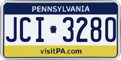 PA license plate JCI3280