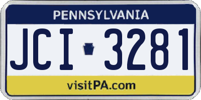 PA license plate JCI3281