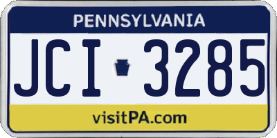 PA license plate JCI3285