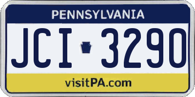 PA license plate JCI3290