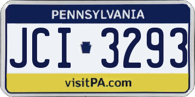PA license plate JCI3293