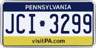 PA license plate JCI3299