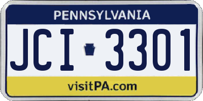 PA license plate JCI3301