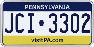 PA license plate JCI3302
