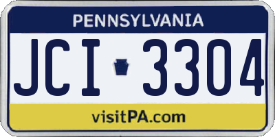 PA license plate JCI3304