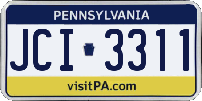 PA license plate JCI3311
