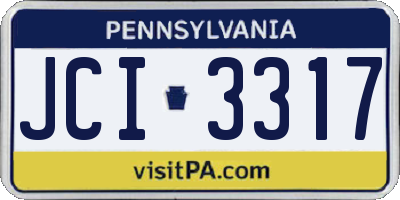 PA license plate JCI3317