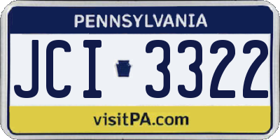PA license plate JCI3322