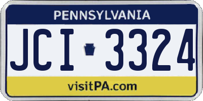 PA license plate JCI3324