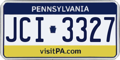 PA license plate JCI3327