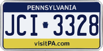 PA license plate JCI3328