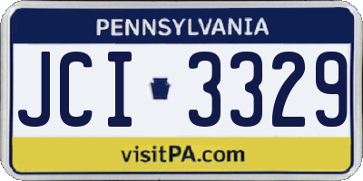 PA license plate JCI3329