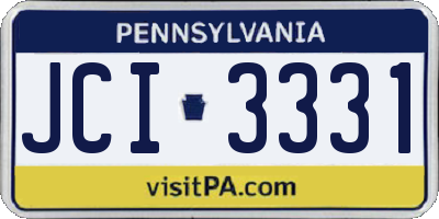 PA license plate JCI3331