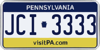 PA license plate JCI3333