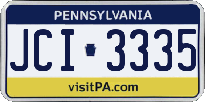 PA license plate JCI3335