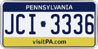 PA license plate JCI3336
