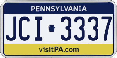 PA license plate JCI3337
