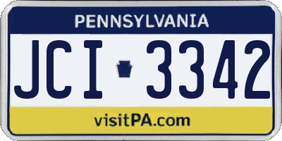 PA license plate JCI3342