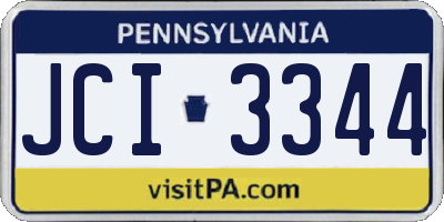 PA license plate JCI3344