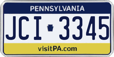 PA license plate JCI3345