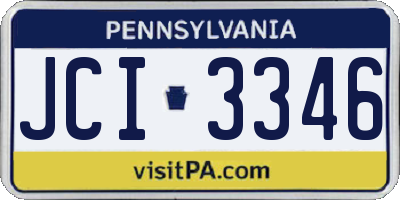 PA license plate JCI3346