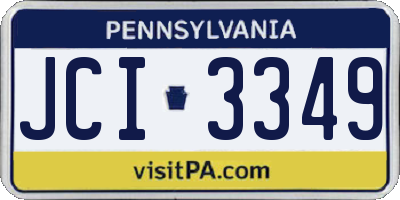 PA license plate JCI3349