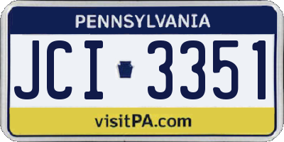 PA license plate JCI3351