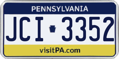 PA license plate JCI3352