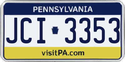 PA license plate JCI3353