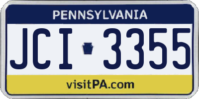 PA license plate JCI3355