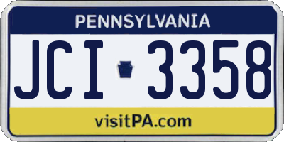 PA license plate JCI3358