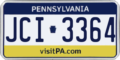 PA license plate JCI3364